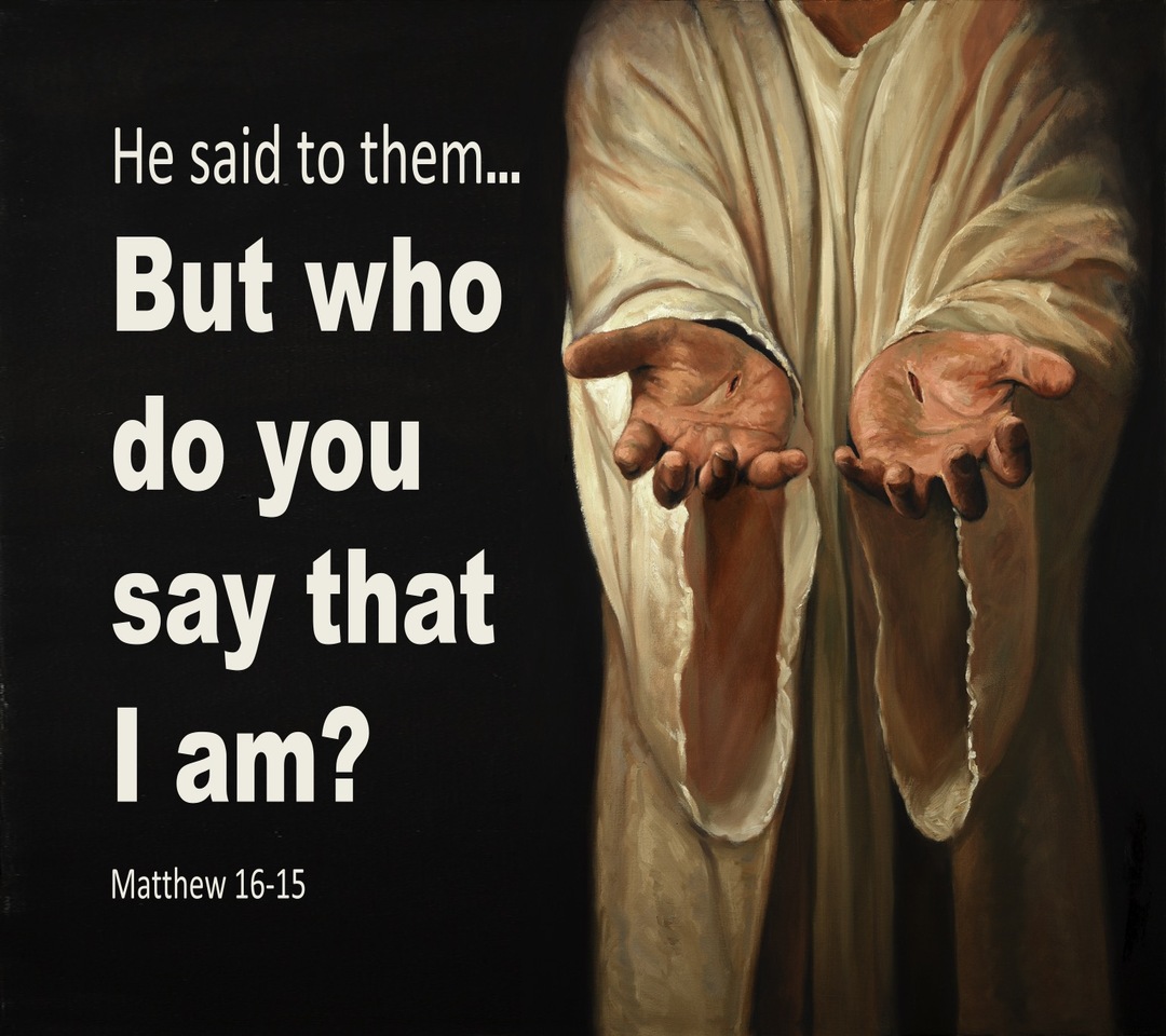 Matthew 16:15 Who Do Man Say I Am (beige)